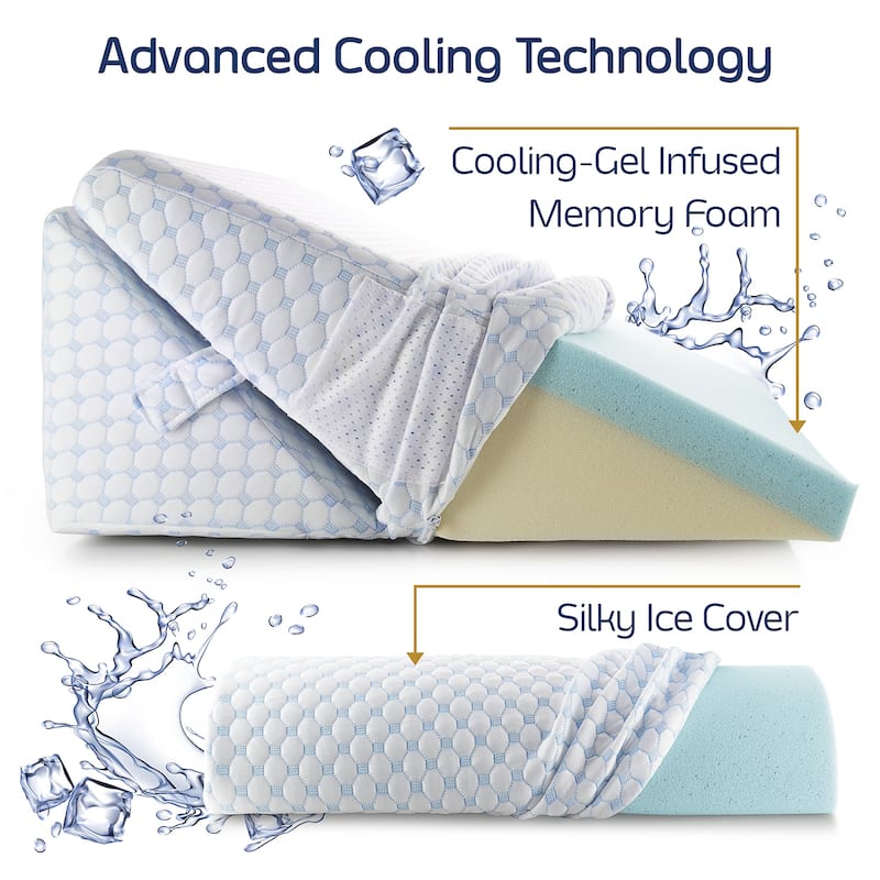 Nestl Adjustable Wedge Pillow with Cooling Cover and Extra Pillow 12