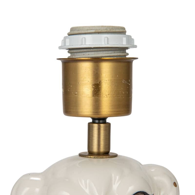 Ceramic Staffordshire Table Lamp with Pleated Fabric Shade - 13.0"L x 13.0"W x 18.5"H