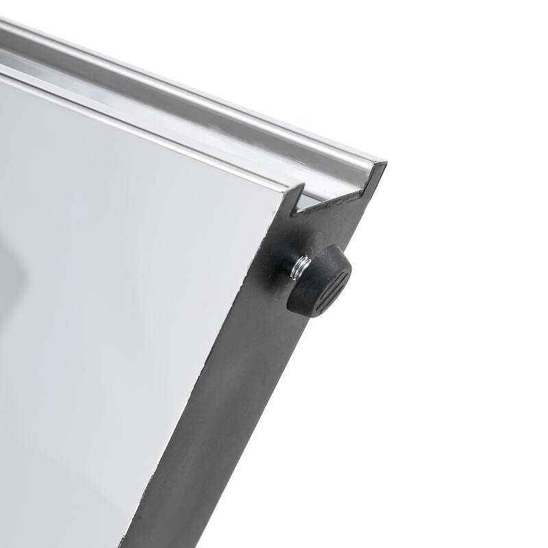 Roomfitters Black Marble Dining Table with Scratch Resistant Top and Silver Stainless Butterfly Legs, Black