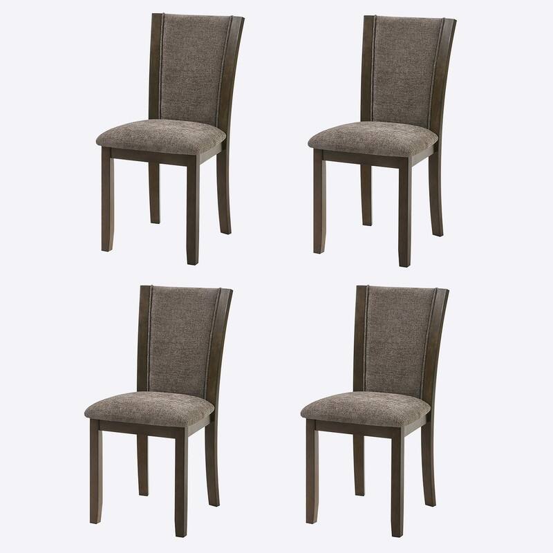 Wooden Dining Chairs Set of 4, Upholstered Side Chairs with Padded Seat for Kitchen & Dining Room