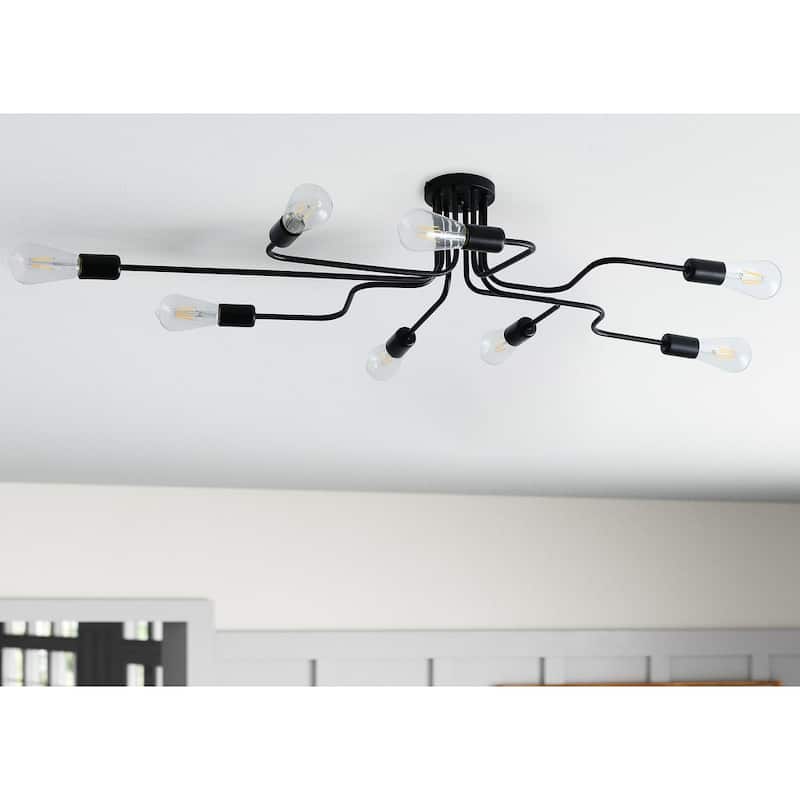 Modern Sputnik Design Muti-Branches Semi Flush Mount Ceiling Light