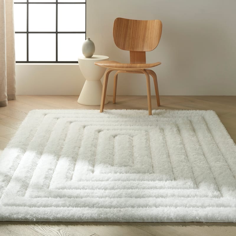 Calvin Klein Esker Modern Plush Shag Hi Low Area Rug
