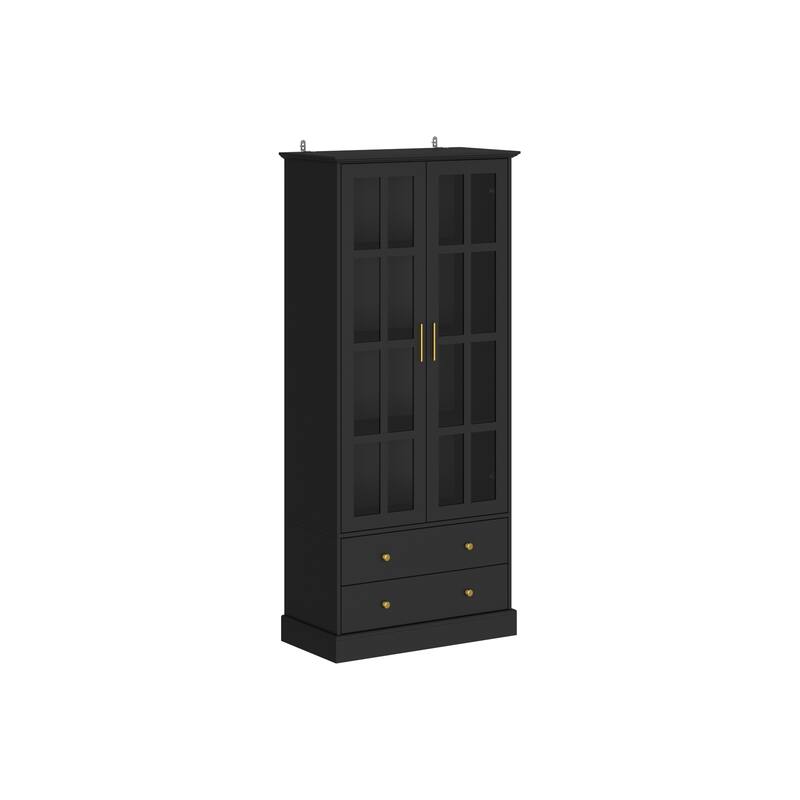 70.1" Storage Cabinet Display Cabinet Kitchen Pantry Cabinet, Cupboard