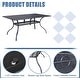 preview thumbnail 4 of 3, Outdoor Patio 2 Tiers Iron Steel Slatted Rectangle Dining Table Black with Umbrella Hole for 6 Person - 60" x 37"
