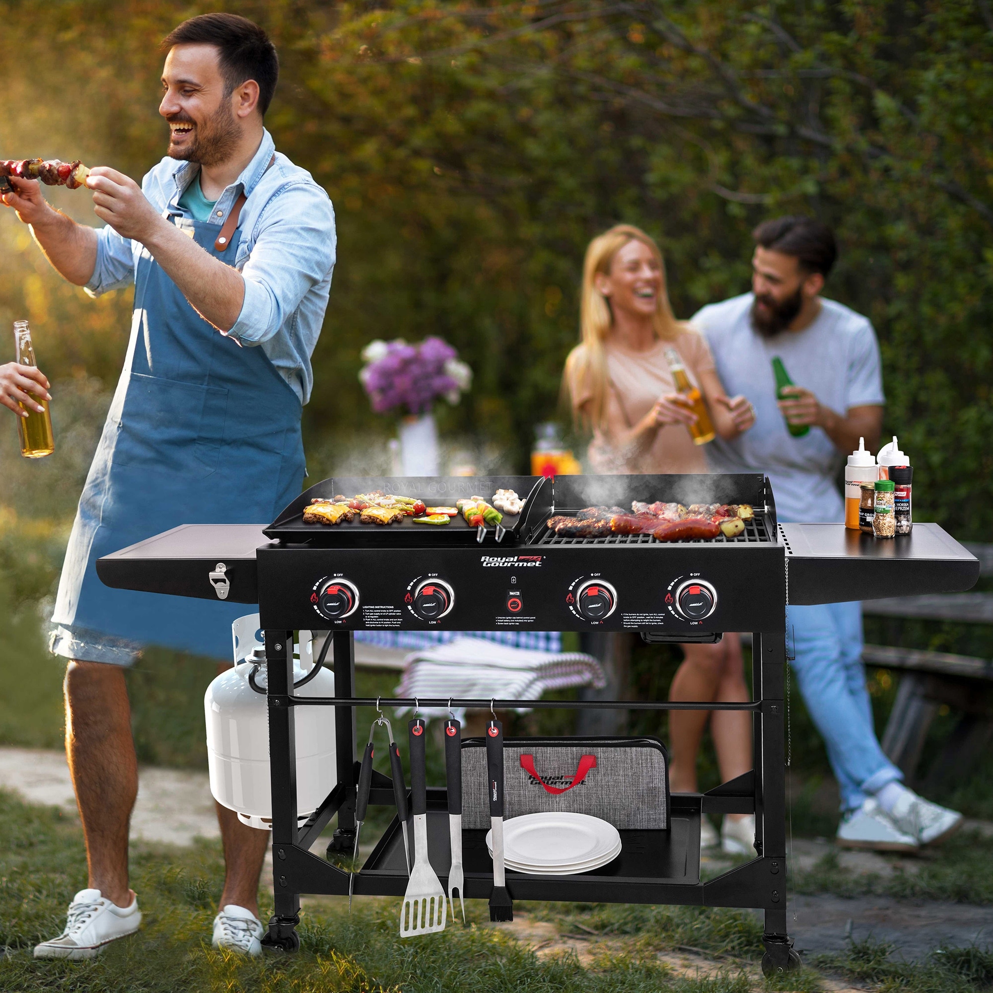 Portable flat deals grill