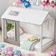 preview thumbnail 2 of 7, Twin Size Modern Style House Platform With Roof And Window,Can Be Decorated For Bedroom