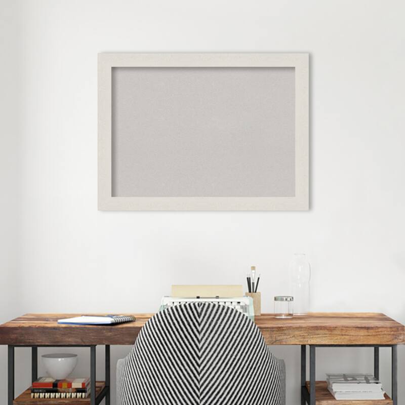 Rustic Plank Narrow Framed Grey Corkboard Bulletin Board