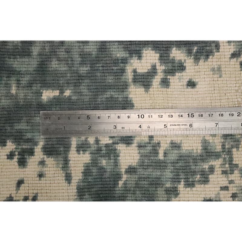 Hand Knotted Oriental Viscose Silk Carpet Modern Abstract Greys & Charcoal Abstract Area Rug - 7' 10'' X 4' 10''