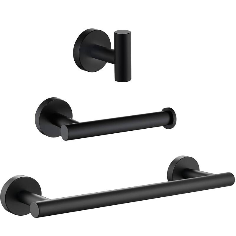 3 - Piece Bathroom Hardware Set - Satin Black