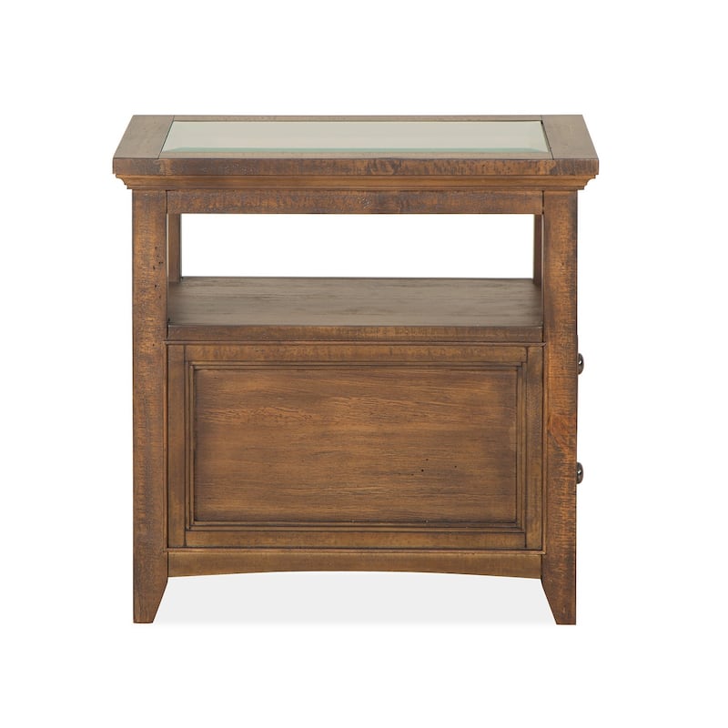 Magnussen Home Bay Creek Toasted Nutmeg Chairside End Table - 15''W x 24''D x 24''H