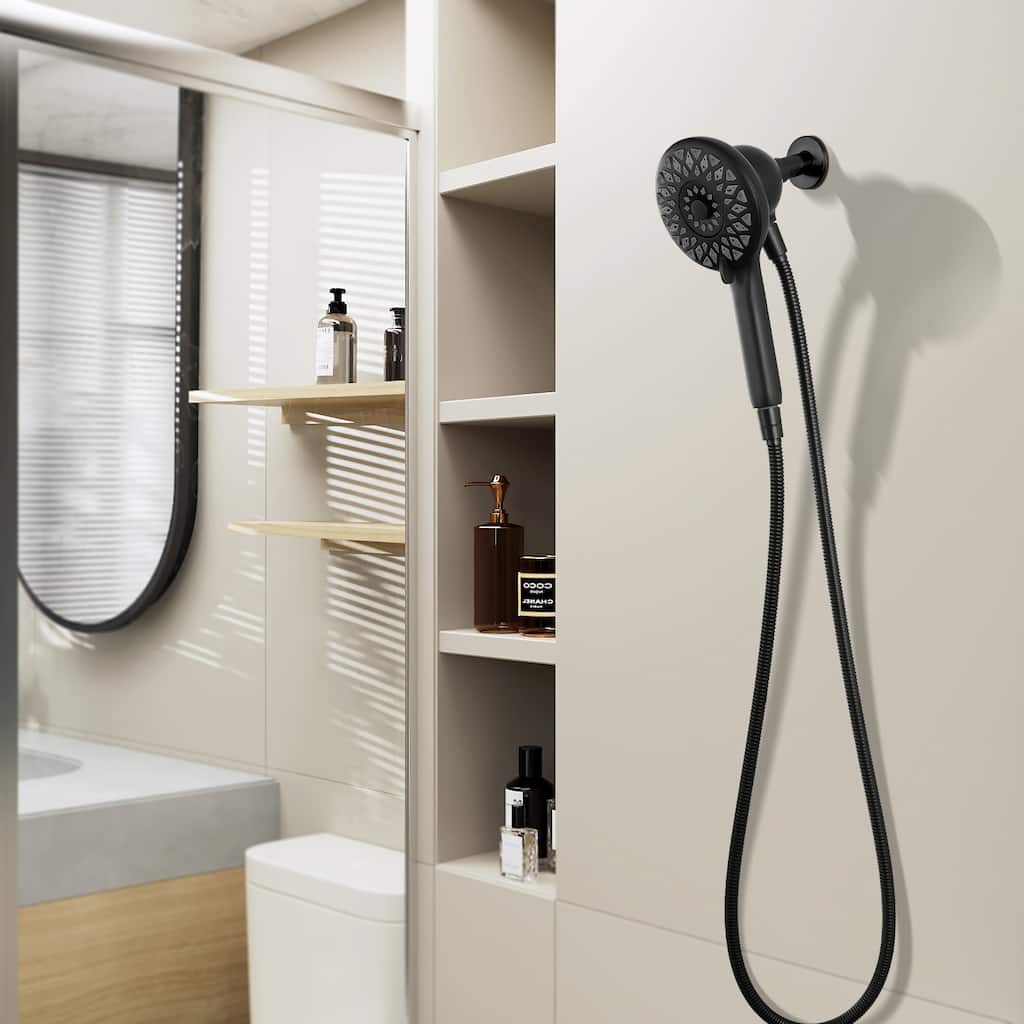 High Pressure Shower Heads 6 Spray Mode, Magnetic Shower Head for Bathroom, Matte Black Handheld Shower