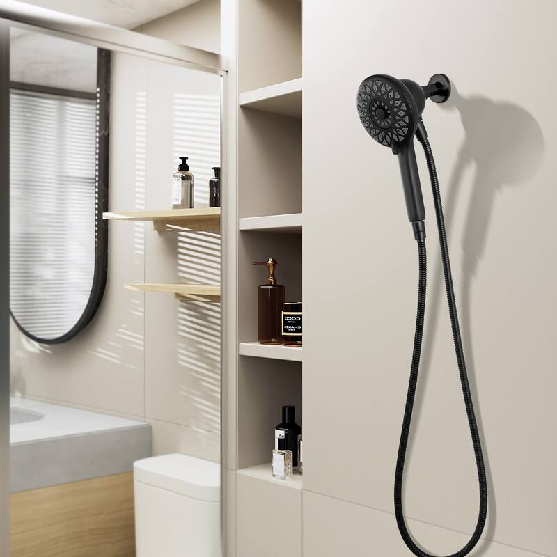 Shower Heads 6 Spray Mode, Magnetic Shower Head Handheld Shower with 60 inch Stainless Steel Hose - Matte Black