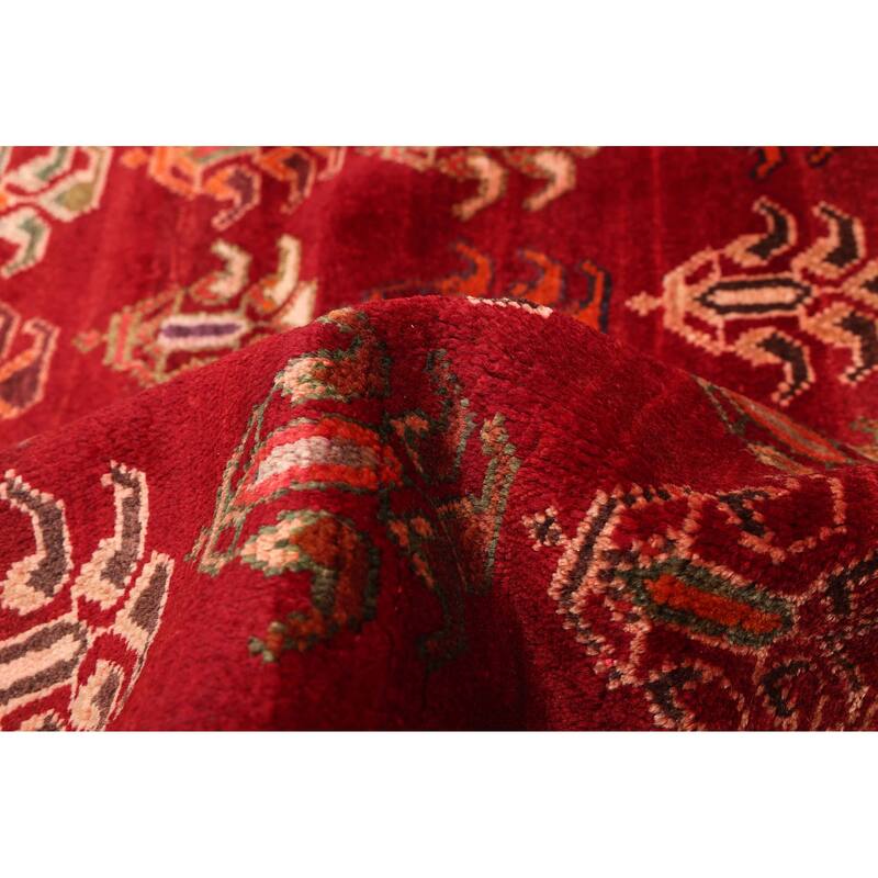 ECARPETGALLERY Hand-knotted Melis Vintage Dark Red Wool Rug - 4'0 x 6'2