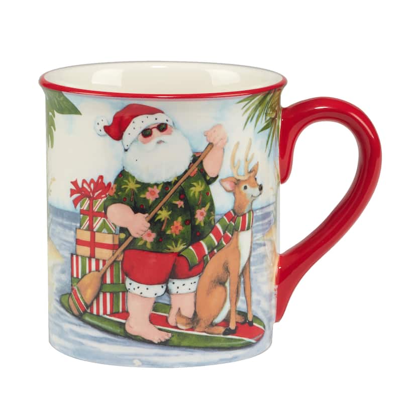 Certified International Santa's Wish 16 oz. Mugs, Set of 4 Assorted Designs