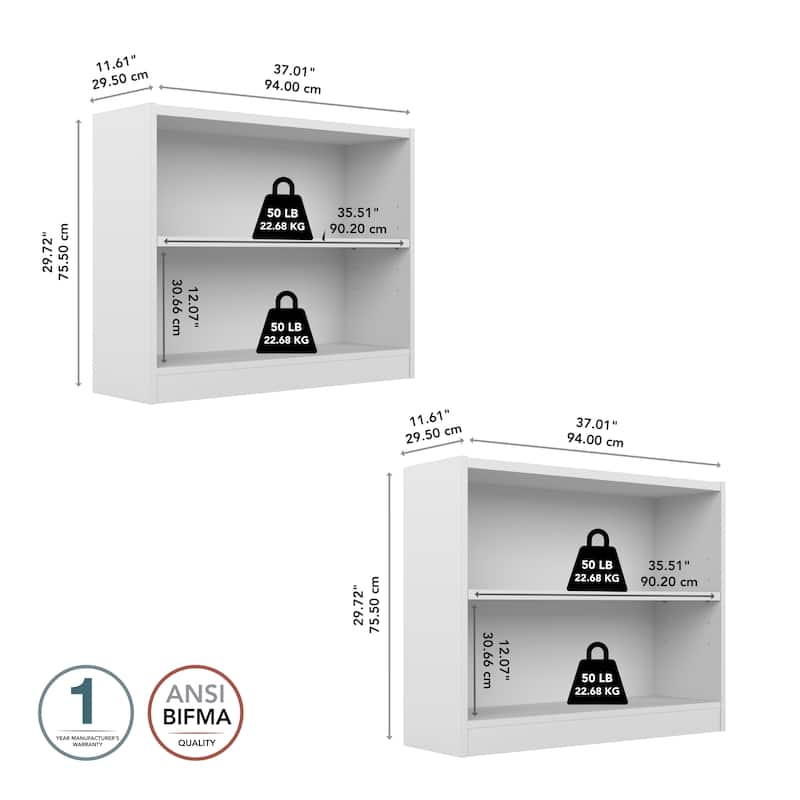 Universal Small 2 Shelf Bookcase Storage - Set of 2 by Bush Furniture.