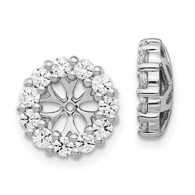 Curata 14k White Gold Diamond Earrings Jackets - 11x11mm Wide