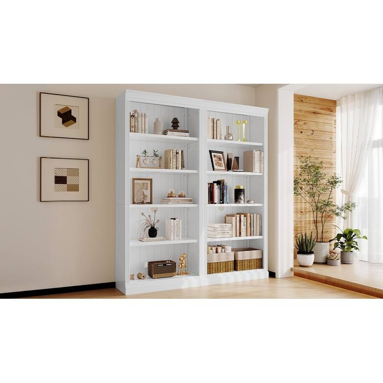 5-Tier Home Decor Bookshelves Suite with Adjustable Shelves