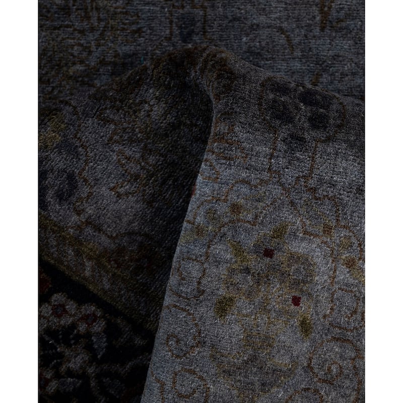 Overdyed One-of-a-Kind Hand-Knotted Area Rug - Gray - 2' 7" x 11' 6"