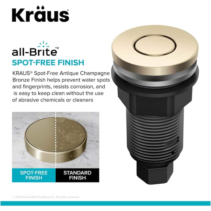 Kraus KWDA-200 Garbage Disposal Air Switch Kit with Flat-Top Push