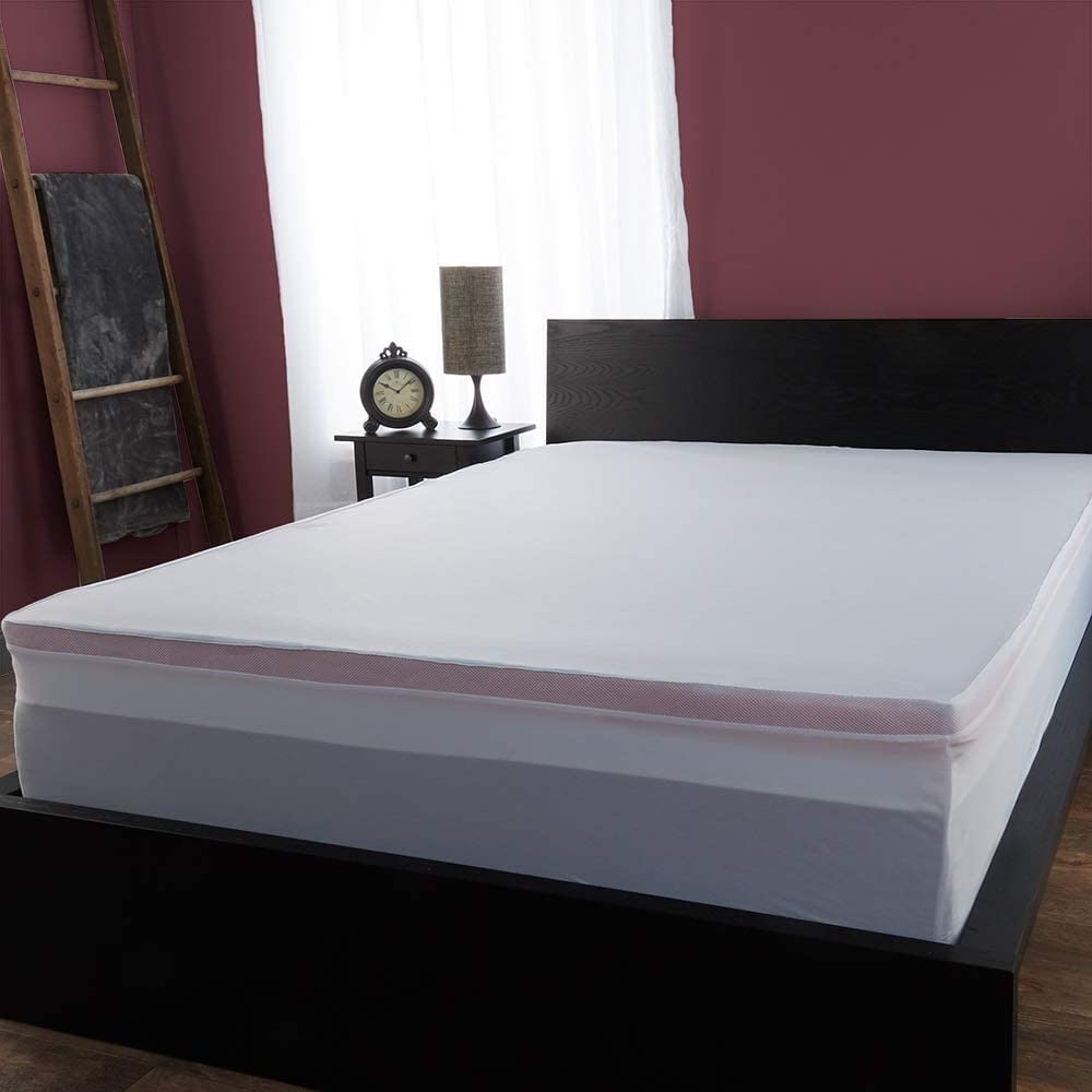 Dream serenity 4 inch premium memory hot sale foam and fiber pillow top bed topper