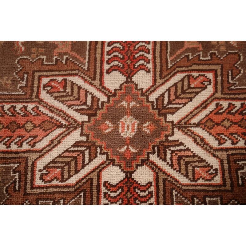 Geometric Heriz Persian Vintage Wool Carpet - 6'6"x 9'6"
