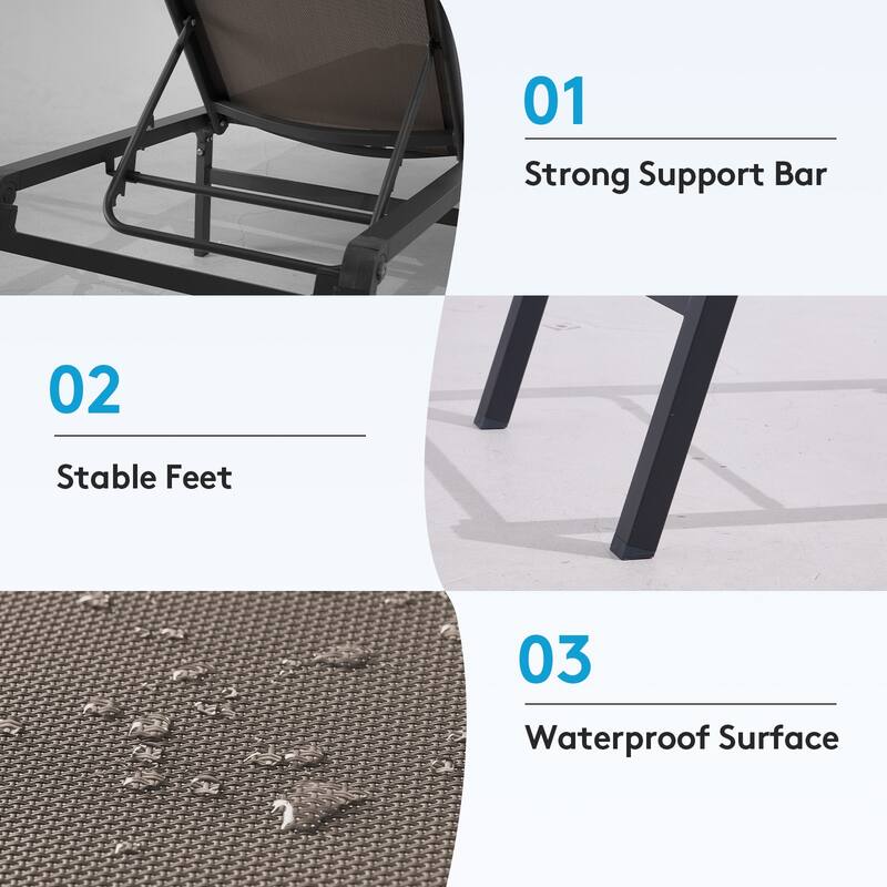 5-Position Reclining Folding Lounge Chair – Adjustable Backrest & Portable Relaxation