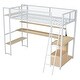 preview thumbnail 11 of 14, Metal LED Loft Bed with Built-in Work Station,Multiple Storage,Twin Size