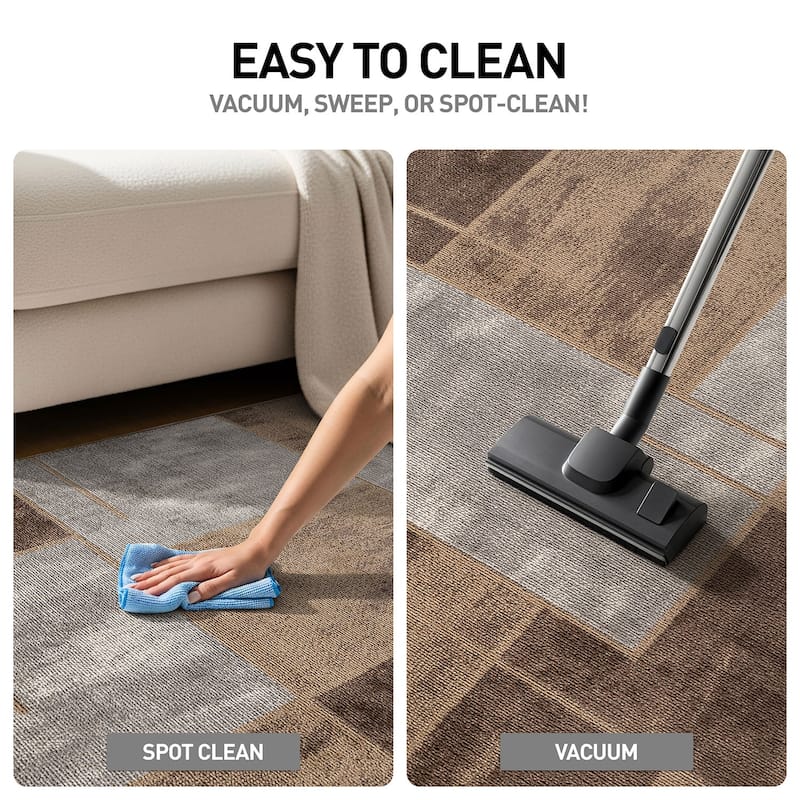 Modern Linear Area Rug for Living Room, Bedroom, or Entryway - Low Pile Indoor Rug