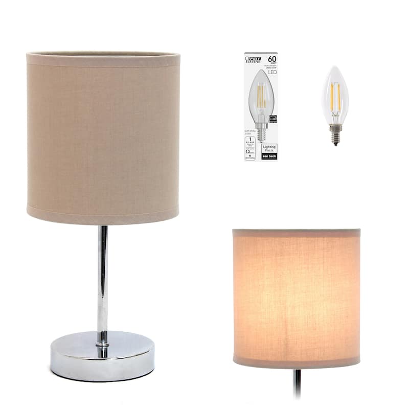 Simple Designs 11.81" Basic Mini Table Lamp with Feit LED Bulb Included - 11.81