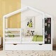 preview thumbnail 16 of 41, Twin Size Solid Wood House Bed with Trundle, Fence and Writing Board for Kids, Boys and Girls, Bedroom