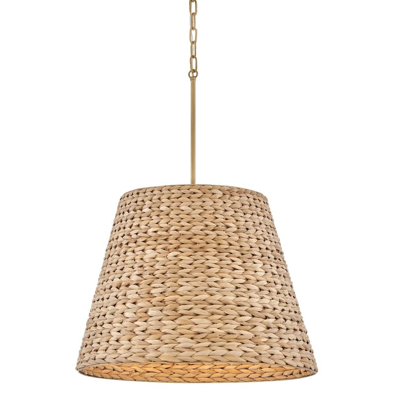 Hinkley Lighting 43224 Seabrook 24" Wide Pendant with Woven Seagrass - Burnished Gold