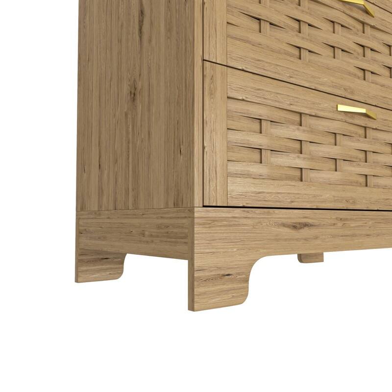 Mieres Dresser for Bedroom, 41.3" Tall Dresser Chest of Drawers, 4-Drawer Chest with Wooden Base and Metal Drawer Handle Design