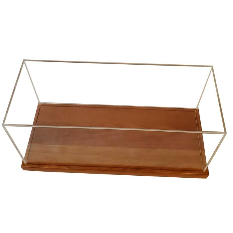 HomeRoots 28" Wood Brown Glass Standard Display Stand - 27.75