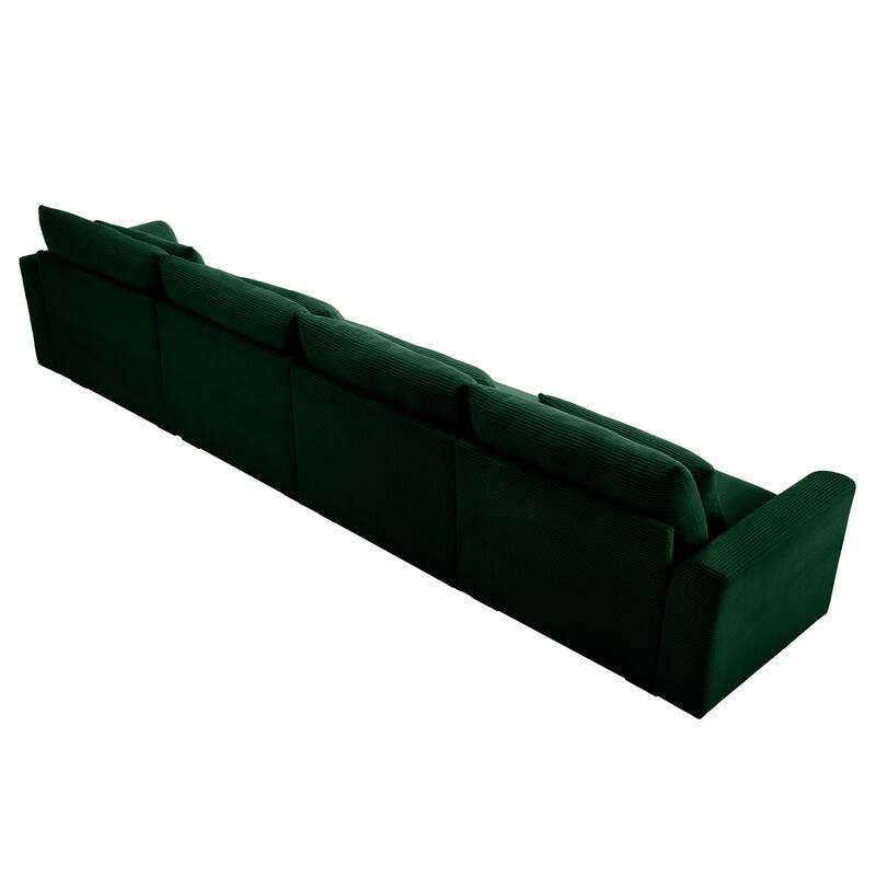 GDFStudio - Finnegan 4‑Seater Corduroy Sofa with 4 Waist Pillows
