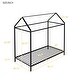 preview thumbnail 21 of 26, Twin Size Metal House Frame Platform Bed with Floor for Kids, Boys and Girls