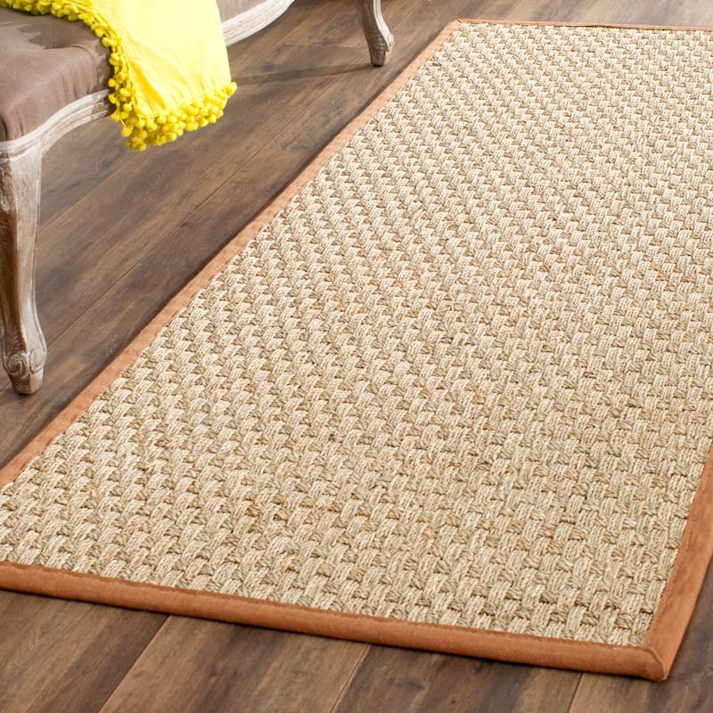 SAFAVIEH Natural Fiber Marina Basketweave Seagrass Rug - 2'6" x 12' Runner - Natural/Brown - Runner