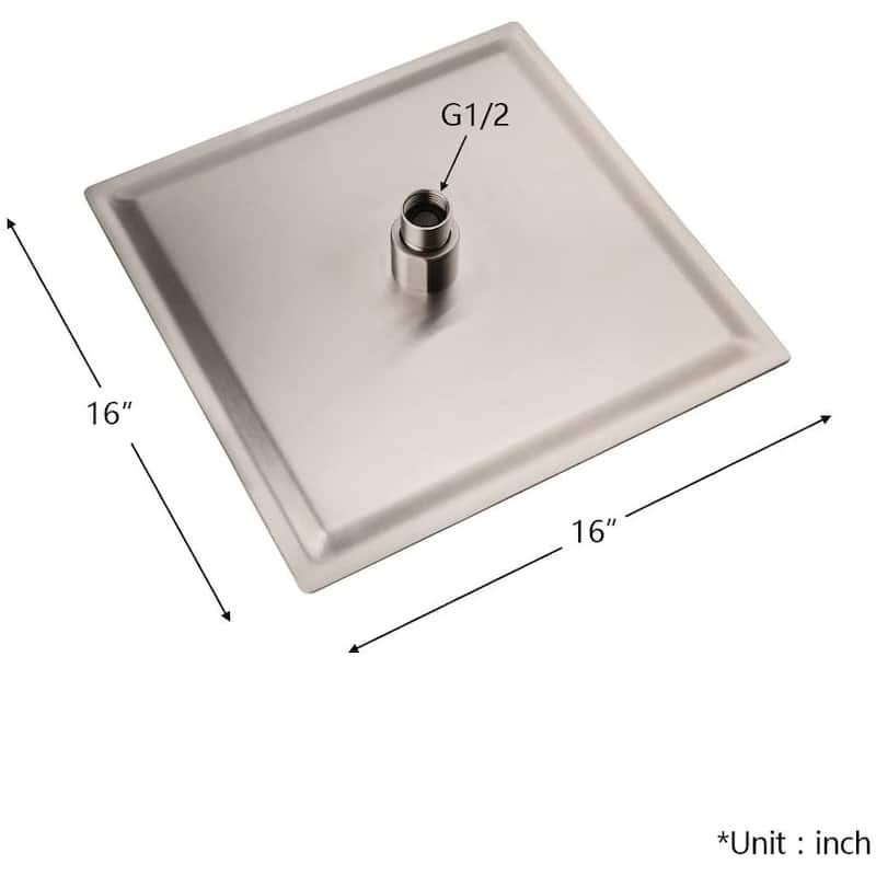 16 Inch Adjustable Ultra Thin 304 Stainless Steel Rain Shower Head