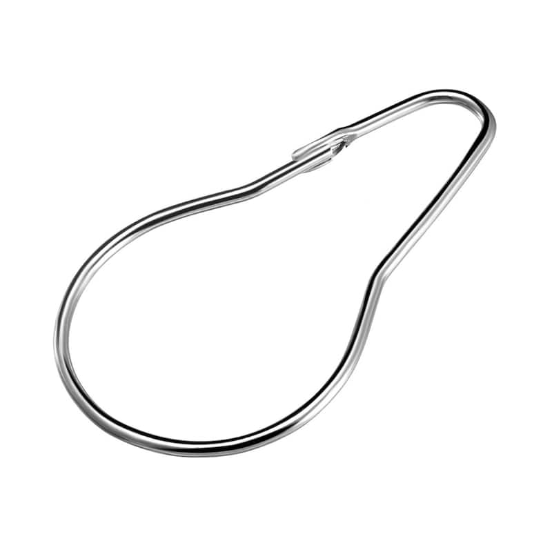Shower Curtain Ring Hooks Metal for Shower Rods Curtains Liners 10pcs - Silver Tone