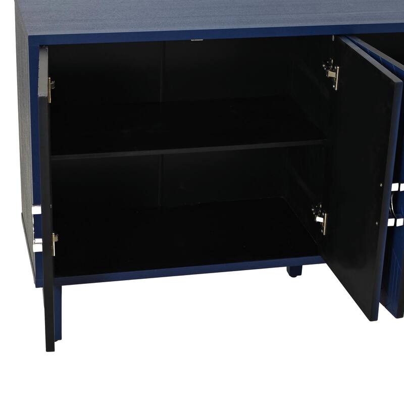 Stylish and Functional 4-Door Storage Cabinet with pine legs