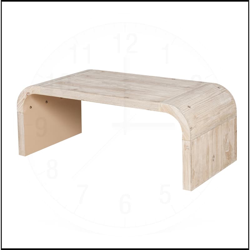 Farmhouse Vintage Crafts Coffee Table,Curved Art Deco Design