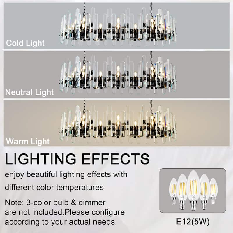 KAYLA 24- 54in Modern Luxury Crystal Chandelier Lighting - LED Ceiling Light Fixture
