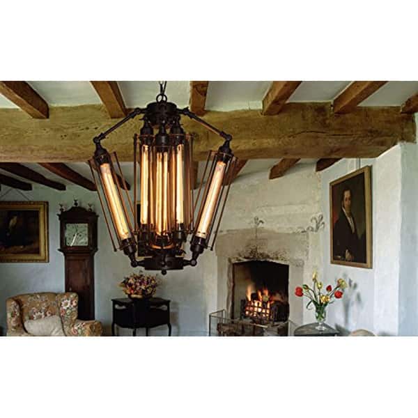 Shop 8 Light Loft Black Vintage Industrial Steampunk Chandelier