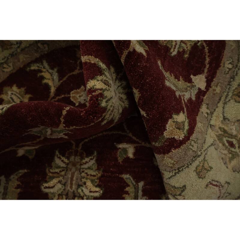 Hand Knotted Oriental 100% Wool Carpet Traditional All-Over Red Peshawar Area Rug - 4' 0'' X 4' 0''