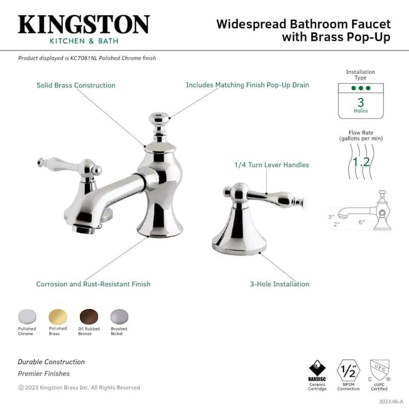 Kingston Brass Nuovo Lever Widespread Bathroom Faucet