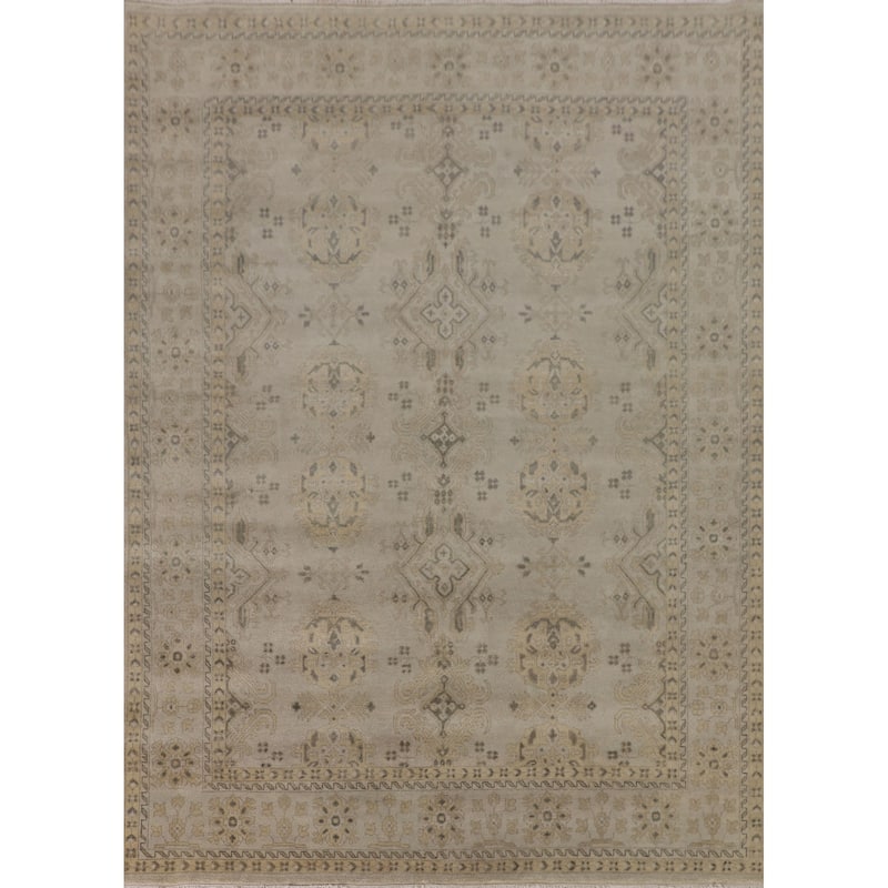 All-Over Oushak Oriental Area Rug Handmade Wool Carpet - 7'11" x 9'11"