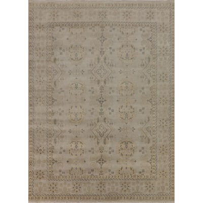 All-Over Oushak Oriental Area Rug Handmade Wool Carpet - 7'11" x 9'11"