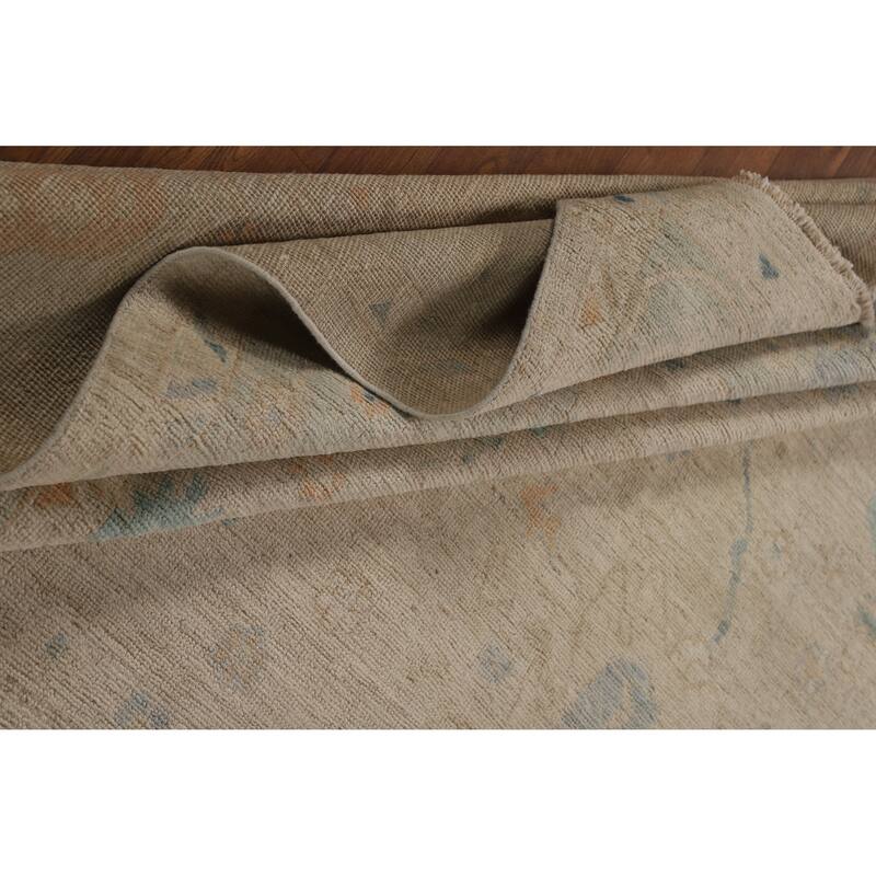 Vegetable Dye Oriental Oushak Turkish Area Rug Handmade Wool Carpet - 9'6"x 12'6"