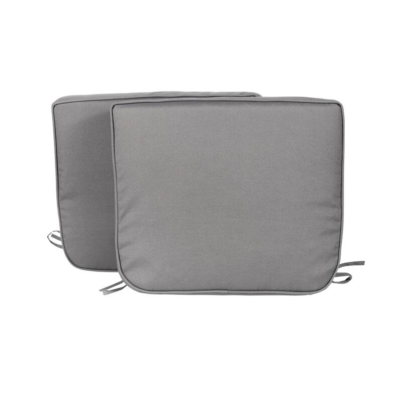 Island Retreat All-Weather Outdoor Solid Color Seat Cushion (Set of 2) - 18.5-in L x 16-in W x 3-in D