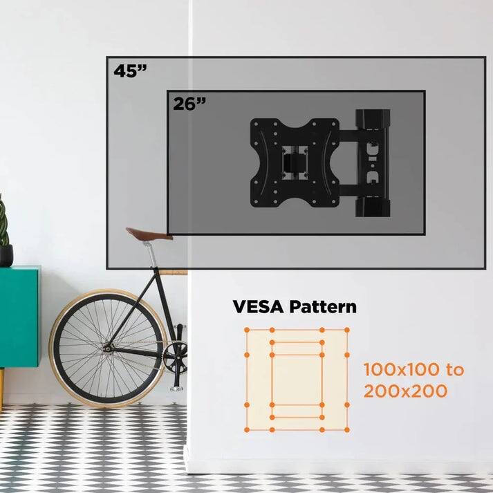 ProMounts Full Motion TV Wall Mount for 26 to 45 Inch TVs