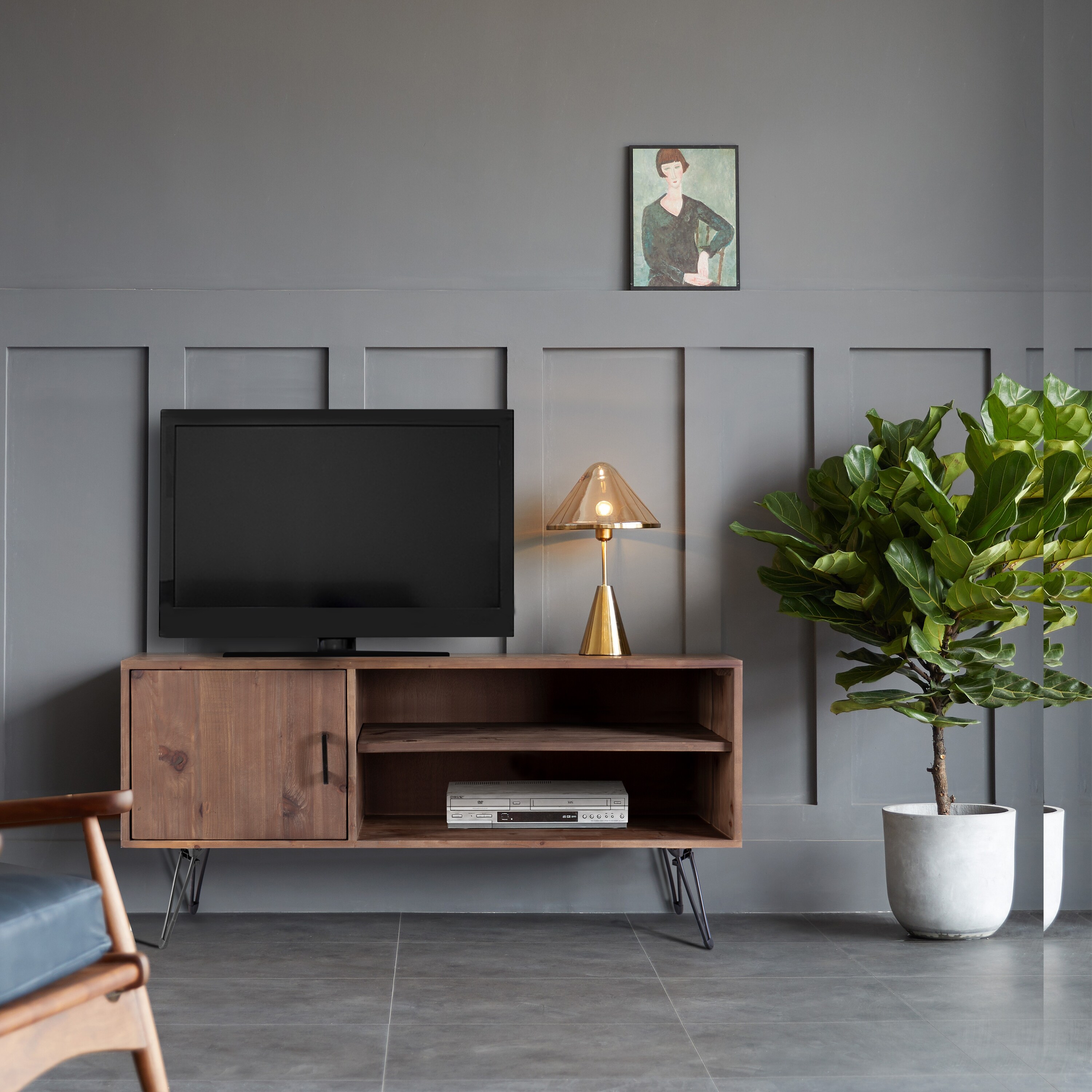 Vintage reclaimed outlet wood tv stand
